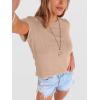imageANRABESS Womens Summer Waffle Knit Tops Crew Neck Short Sleeve Casual Trendy Shirts Basic Tee Blouses 2026 Spring OutfitsKhaki