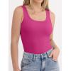 imageANRABESS Womens Tank Tops Built in Bra Summer Scoop Neck Sleeveless Basic Tee Ribbed Fitted Casual Shirts 2026 Trendy ClothesHot Pink