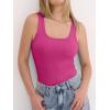 imageANRABESS Womens Tank Tops Built in Bra Summer Scoop Neck Sleeveless Basic Tee Ribbed Fitted Casual Shirts 2026 Trendy ClothesHot Pink
