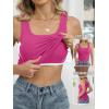 imageANRABESS Womens Tank Tops Built in Bra Summer Scoop Neck Sleeveless Basic Tee Ribbed Fitted Casual Shirts 2026 Trendy ClothesHot Pink