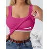 imageANRABESS Womens Tank Tops Built in Bra Summer Scoop Neck Sleeveless Basic Tee Ribbed Fitted Casual Shirts 2026 Trendy ClothesHot Pink