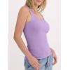imageANRABESS Womens Tank Tops Built in Bra Summer Scoop Neck Sleeveless Basic Tee Ribbed Fitted Casual Shirts 2026 Trendy ClothesLight Purple