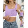 imageANRABESS Womens Tank Tops Built in Bra Summer Scoop Neck Sleeveless Basic Tee Ribbed Fitted Casual Shirts 2026 Trendy ClothesLight Purple