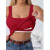 imageANRABESS Womens Tank Tops Built in Bra Summer Scoop Neck Sleeveless Basic Tee Ribbed Fitted Casual Shirts 2026 Trendy ClothesRed