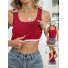 imageANRABESS Womens Tank Tops Built in Bra Summer Scoop Neck Sleeveless Basic Tee Ribbed Fitted Casual Shirts 2026 Trendy ClothesRed