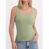 imageANRABESS Womens Tank Tops Built in Bra Summer Scoop Neck Sleeveless Basic Tee Ribbed Fitted Casual Shirts 2026 Trendy ClothesSage Green