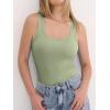 imageANRABESS Womens Tank Tops Built in Bra Summer Scoop Neck Sleeveless Basic Tee Ribbed Fitted Casual Shirts 2026 Trendy ClothesSage Green
