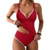 imageANRABESS Womens Tankini SetTummy Control Two Piece SwimsuitPerfect for Beach VacationVersatile Summer Bathing Suit 2026Red