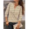 imageANRABESS Womens Tops 34 Sleeve Casual Henley Shirts V Neck Buttons Dressy Work Business Blouses 2026 Spring Trendy ClothesApricot Brown Floral
