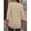 imageANRABESS Womens Tops 34 Sleeve Casual Henley Shirts V Neck Buttons Dressy Work Business Blouses 2026 Spring Trendy ClothesApricot Brown Floral