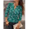 imageANRABESS Womens Tops 34 Sleeve Casual Henley Shirts V Neck Buttons Dressy Work Business Blouses 2026 Spring Trendy ClothesGreen Purple Floral