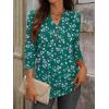 imageANRABESS Womens Tops 34 Sleeve Casual Henley Shirts V Neck Buttons Dressy Work Business Blouses 2026 Spring Trendy ClothesGreen Purple Floral