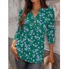 imageANRABESS Womens Tops 34 Sleeve Casual Henley Shirts V Neck Buttons Dressy Work Business Blouses 2026 Spring Trendy ClothesGreen Purple Floral