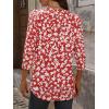 imageANRABESS Womens Tops 34 Sleeve Casual Henley Shirts V Neck Buttons Dressy Work Business Blouses 2026 Spring Trendy ClothesRed White Floral
