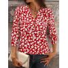 imageANRABESS Womens Tops 34 Sleeve Casual Henley Shirts V Neck Buttons Dressy Work Business Blouses 2026 Spring Trendy ClothesRed White Floral