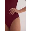 imageANRABESS Womens V Neck Bodysuits Short Sleeve Slim Fit Going Out Body Suit Tops 2026 Summer Outfits for Daily Work TravelWine Red