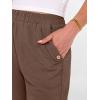 imageANRABESS Womens Wide Leg Capri Pants Elastic Waist Casual Loose Lounge Trousers 2026 Summer Flowy Beach Vacation ClothesBrown