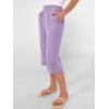 imageANRABESS Womens Wide Leg Capri Pants Elastic Waist Casual Loose Lounge Trousers 2026 Summer Flowy Beach Vacation ClothesLight Purple