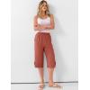 imageANRABESS Womens Wide Leg Capri Pants Elastic Waist Casual Loose Lounge Trousers 2026 Summer Flowy Beach Vacation ClothesOrange Red