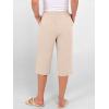 imageANRABESS Womens Wide Leg Capri Pants Elastic Waist Casual Loose Lounge Trousers 2026 Summer Flowy Beach Vacation ClothesParchment