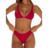 imageANRABESS Bikini Swimsuit Sets for Women Double Shoulder Straps Top Triangle Floral Two Piece Bathing Suit Beach SwimwearRed