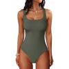 imageANRABESS Bodysuits for Women Soft Cozy Ribbed Knit Scoop Neck Sleeveless Tank Top Versatile for Daily Work TravelArmy Green