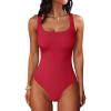 imageANRABESS Bodysuits for Women Soft Cozy Ribbed Knit Scoop Neck Sleeveless Tank Top Versatile for Daily Work TravelRed