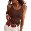 imageANRABESS Womens Camisole Tank Tops Sleeveless Cami Sweater Spaghetti Strap Ribbed Shirts 2026 Summer Beach Vacation ClothesRed Brown
