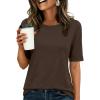 imageANRABESS Womens Half Sleeve Tops Crewneck Shirts Basic Fit Tee Trendy 2026 Spring Summer Business Casual TShirtsBrown