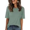 imageANRABESS Womens Half Sleeve Tops Summer Basic Tee Crew Neck Casual Soft WrinkleFree Fabric TShirts 2026 Trendy ClothesLight Green
