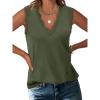 imageANRABESS Womens Lace Trim Tank Tops V Neck Sleeveless Shirts 2026 Summer Casual Trendy Dressy Cami TopArmy Green