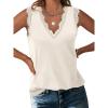 imageANRABESS Womens Lace Trim Tank Tops V Neck Sleeveless Shirts 2026 Summer Casual Trendy Dressy Cami TopBeige