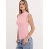 image:imageANRABESS Mock Neck Tank Tops for Women Ribbed Knit Sleeveless Top Slim Fit 2026 Summer Casual Basic Layer ShirtsBright Pink