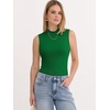 image:imageANRABESS Mock Neck Tank Tops for Women Ribbed Knit Sleeveless Top Slim Fit 2026 Summer Casual Basic Layer ShirtsGreen