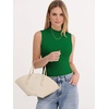 image:imageANRABESS Mock Neck Tank Tops for Women Ribbed Knit Sleeveless Top Slim Fit 2026 Summer Casual Basic Layer ShirtsGreen