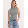 image:imageANRABESS Mock Neck Tank Tops for Women Ribbed Knit Sleeveless Top Slim Fit 2026 Summer Casual Basic Layer ShirtsGrey