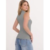 image:imageANRABESS Mock Neck Tank Tops for Women Ribbed Knit Sleeveless Top Slim Fit 2026 Summer Casual Basic Layer ShirtsGrey