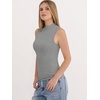 image:imageANRABESS Mock Neck Tank Tops for Women Ribbed Knit Sleeveless Top Slim Fit 2026 Summer Casual Basic Layer ShirtsGrey