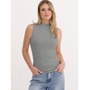 image:imageANRABESS Mock Neck Tank Tops for Women Ribbed Knit Sleeveless Top Slim Fit 2026 Summer Casual Basic Layer ShirtsGrey