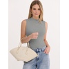 image:imageANRABESS Mock Neck Tank Tops for Women Ribbed Knit Sleeveless Top Slim Fit 2026 Summer Casual Basic Layer ShirtsGrey