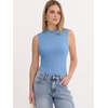 image:imageANRABESS Mock Neck Tank Tops for Women Ribbed Knit Sleeveless Top Slim Fit 2026 Summer Casual Basic Layer ShirtsLight Blue