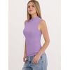 image:imageANRABESS Mock Neck Tank Tops for Women Ribbed Knit Sleeveless Top Slim Fit 2026 Summer Casual Basic Layer ShirtsLight Purple
