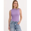 image:imageANRABESS Mock Neck Tank Tops for Women Ribbed Knit Sleeveless Top Slim Fit 2026 Summer Casual Basic Layer ShirtsLight Purple