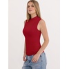 image:imageANRABESS Mock Neck Tank Tops for Women Ribbed Knit Sleeveless Top Slim Fit 2026 Summer Casual Basic Layer ShirtsRed