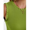 image:imageANRABESS Ribbed Tank Tops for Women Crew Neck Ruffle Sweater Vest Cute Sleeveless Shirts 2026 Summer Business Casual OutfitsGrass