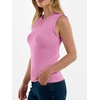 image:imageANRABESS Ribbed Tank Tops for Women Crew Neck Ruffle Sweater Vest Cute Sleeveless Shirts 2026 Summer Business Casual OutfitsPink