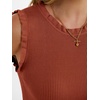 image:imageANRABESS Ribbed Tank Tops for Women Crew Neck Ruffle Sweater Vest Cute Sleeveless Shirts 2026 Summer Business Casual OutfitsRust