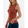 image:imageANRABESS Ribbed Tank Tops for Women Crew Neck Ruffle Sweater Vest Cute Sleeveless Shirts 2026 Summer Business Casual OutfitsRust