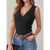 image:imageANRABESS Tank Tops for Women V Neck Sexy Ribbed Knit Slim Fitted Sleeveless Shirts 2026 Summer Dressy Casual Trendy OutfitsBlack
