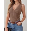image:imageANRABESS Tank Tops for Women V Neck Sexy Ribbed Knit Slim Fitted Sleeveless Shirts 2026 Summer Dressy Casual Trendy OutfitsBrown